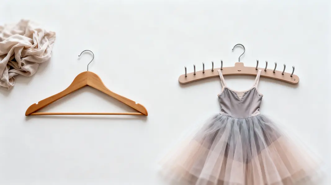Specialized tutu hangers help maintain the shape and longevity of delicate ballet costumes.