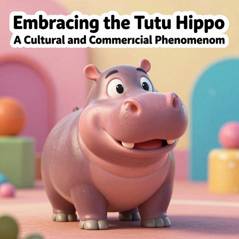 An enchanting representation of the Tutu Hippo with vibrant colors, symbolizing its cultural and commercial significance.