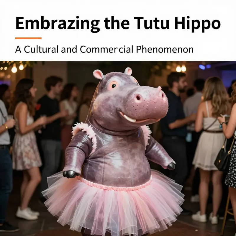 A joyous capture of the Tutu Hippo in the ballet segment from Fantasia, representing creativity and cultural significance.