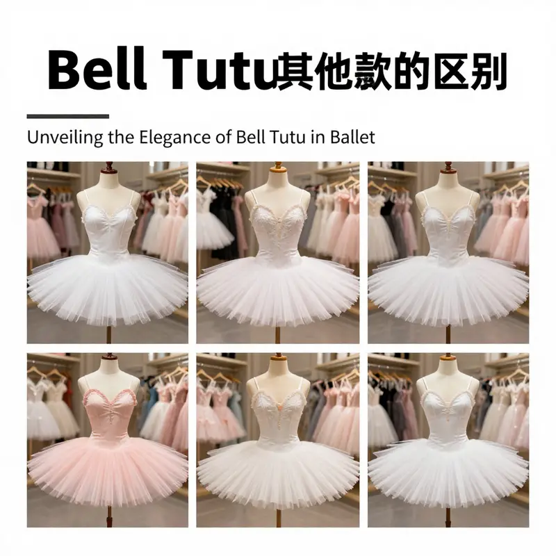 A ballet dancer demonstrates the bell tutu, highlighting its classic silhouette and historical significance.
