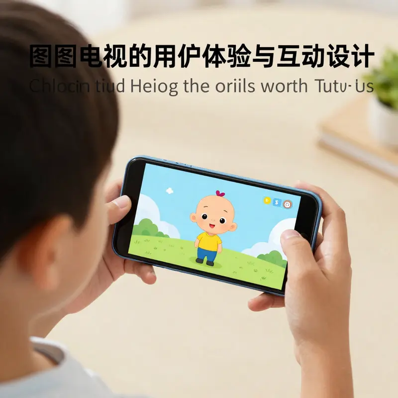 An illustration of Tutu Television’s engaging user interface designed for children.