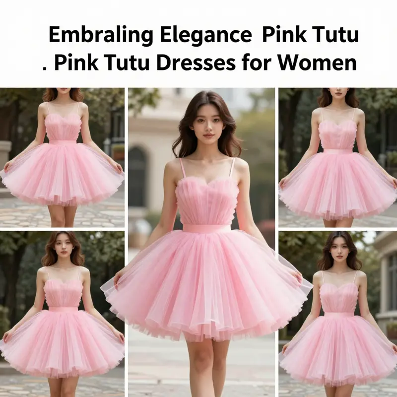 Showcasing the versatile styles of pink tutu dresses for women across different occasions.