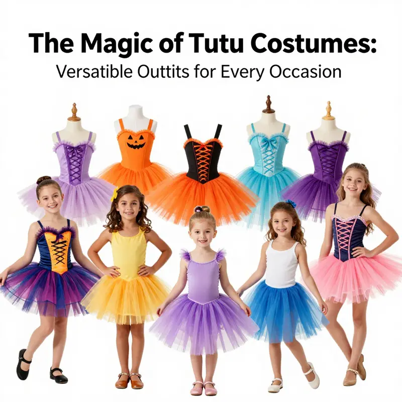 A showcase of diverse tutu styles for various occasions, highlighting their versatility.