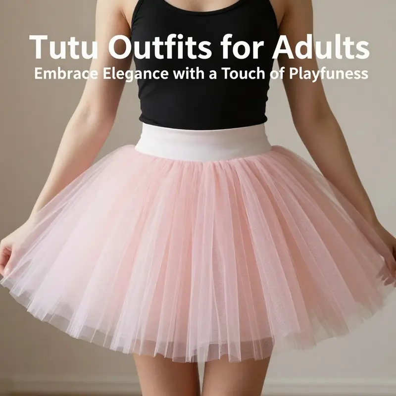 Diverse styles of adult tutu outfits available for selection.