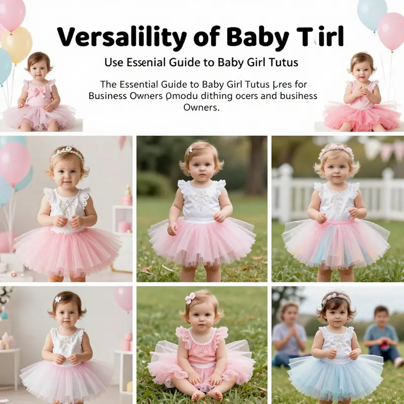 A diverse range of customizable baby girl tutus in various styles and colors.