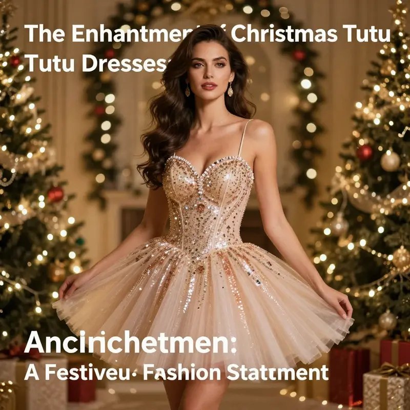 Children dressed in festive Christmas tutu dresses capture the joy of the holiday season.