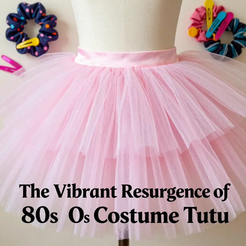 A colorful array of 80s costume tutus embodying the decade’s unique fashion.