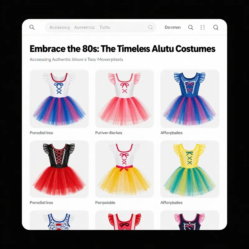 A lively ensemble of friends celebrating the vibrant 80s fashion, captured in their eye-catching tutu costumes.