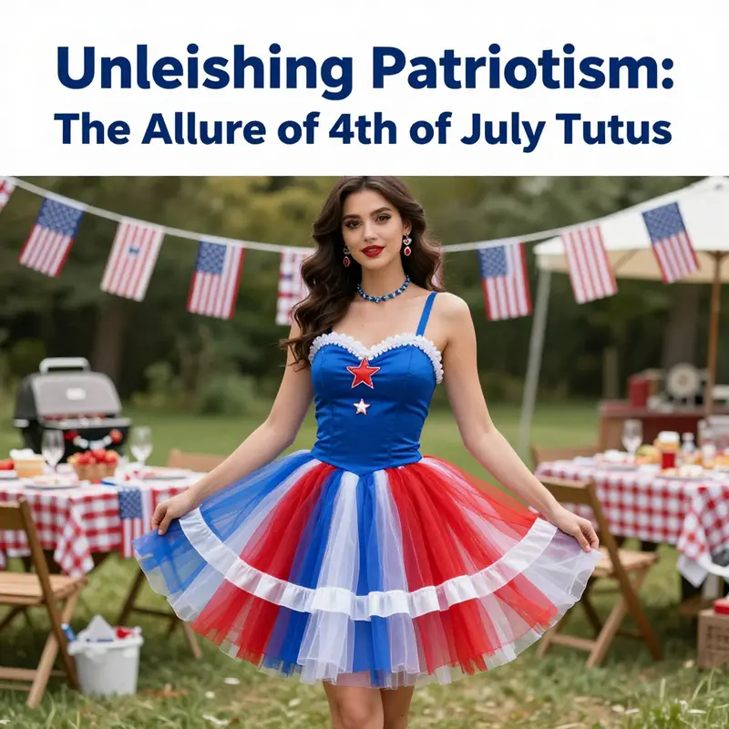 A young girl celebrates Independence Day in a festive red, white, and blue tutu.