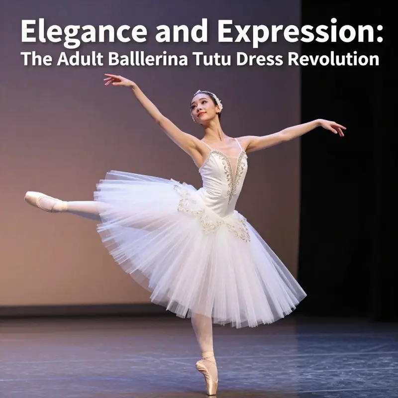 An adult ballerina exemplifying the beauty and artistry of performance attire with a striking tutu dress.