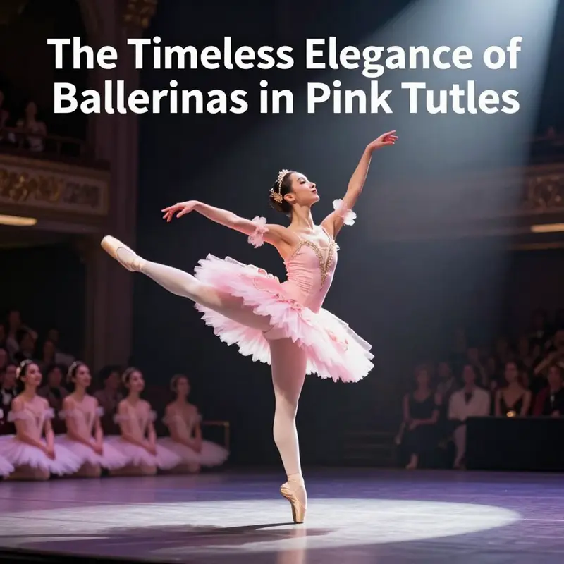 A ballerina in a pink tutu executing a grand jeté on stage, radiating grace and elegance.