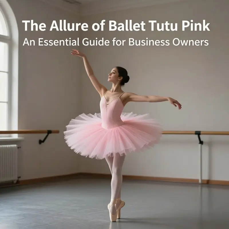 A ballet dancer elegantly stretching in a pink tutu within a serene ballet studio setting.