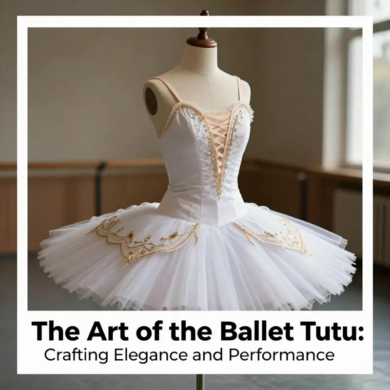 Display of a professional ballet tutu dress on a mannequin, highlighting its structure and design.