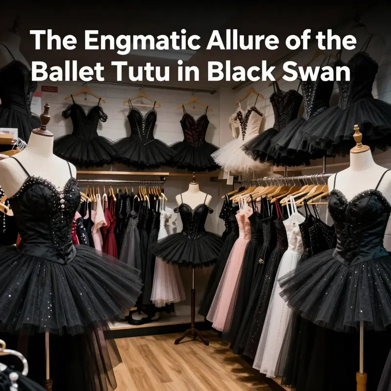 A portrayal of the exquisite design of the black ballet tutu, reflecting the character’s transformation in Black Swan.