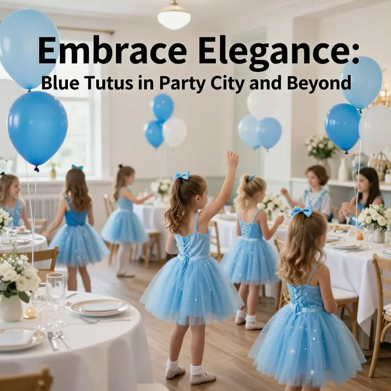 An assortment of stylish blue tutus showcasing the diversity available for children’s celebrations.
