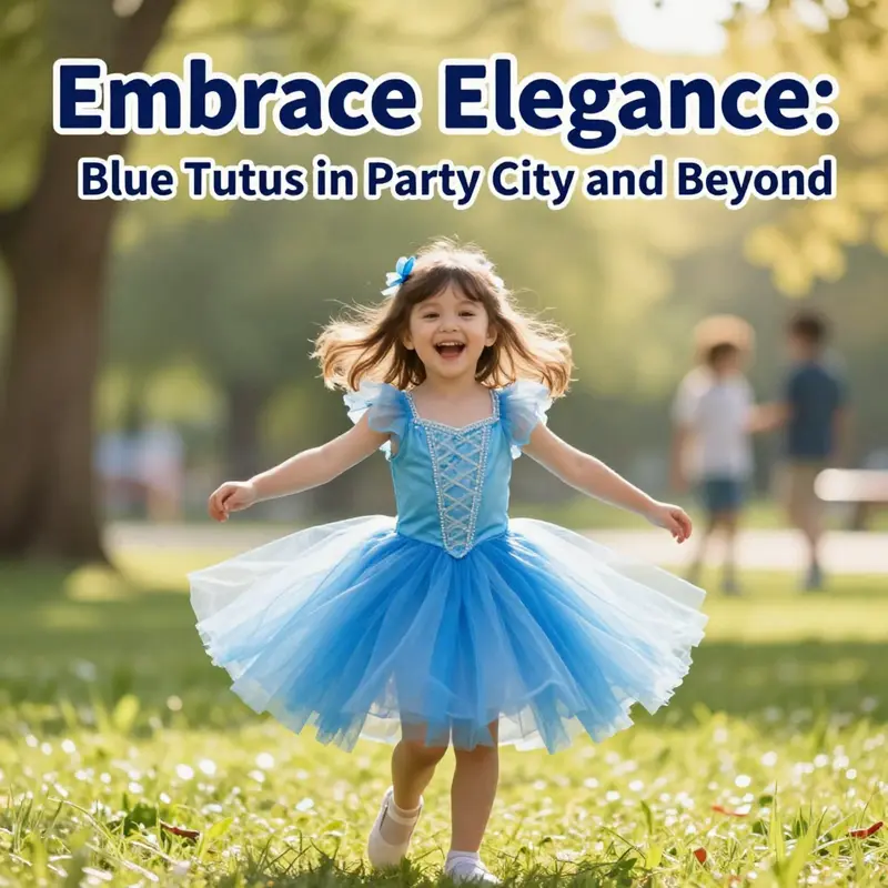 An assortment of stylish blue tutus showcasing the diversity available for children’s celebrations.