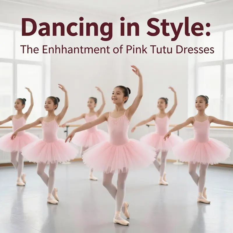 Young dancers shine in their pink ballet costumes with fluffy tutus during a rehearsal.