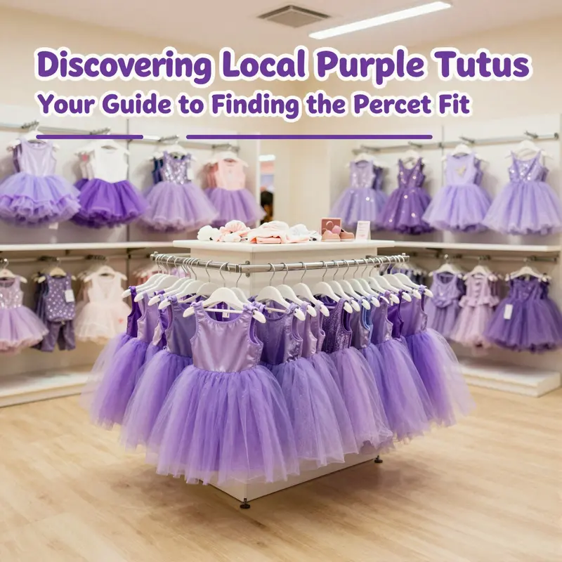 An online platform displaying various styles of purple tutus for easy comparison.