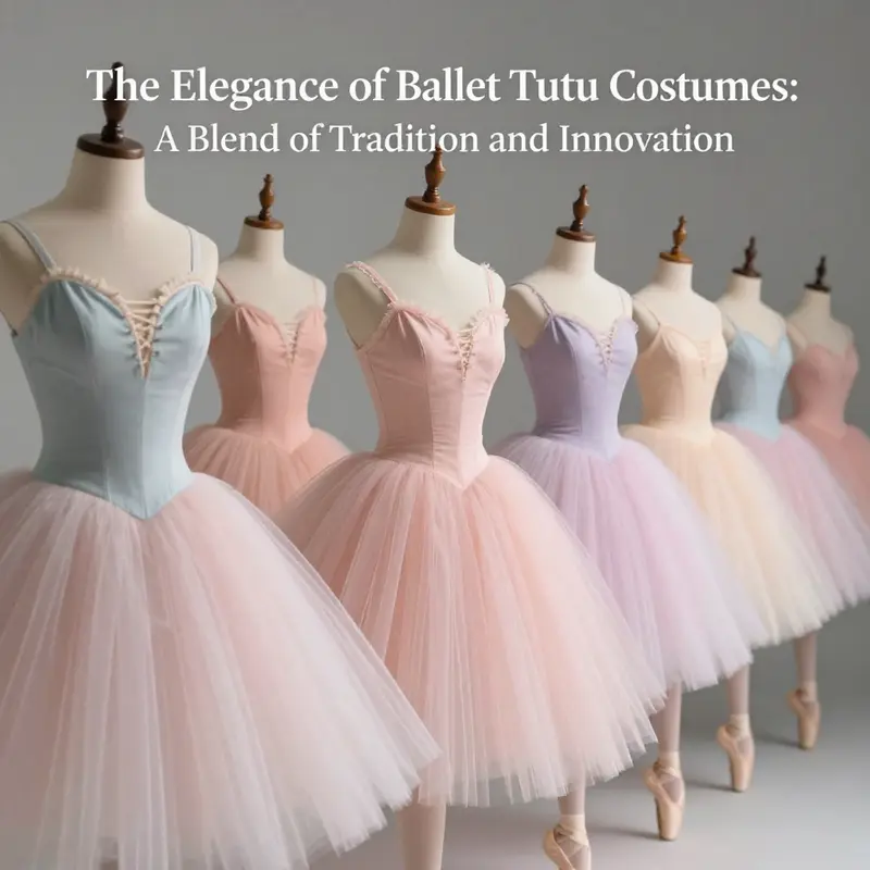 A collection of classic ballet tutus, illustrating the traditional design and elegance of these iconic costumes.