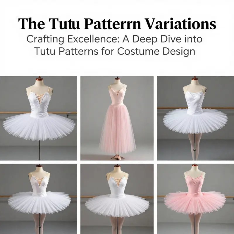 An illustrative guide to the construction of tutu patterns, highlighting key measurements and design components.