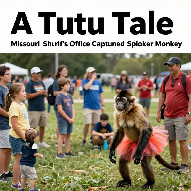 Overview of the escaped spider monkey captured by the Missouri Sheriff’s Office.