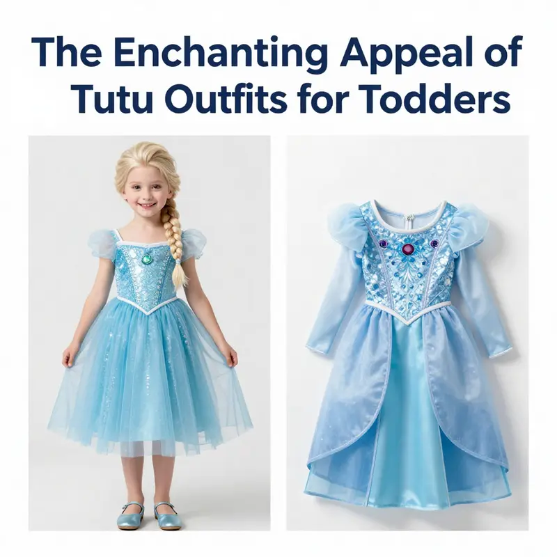 Toddlers in vibrant Elsa tutu outfits, emphasizing the practical design features suitable for active play.