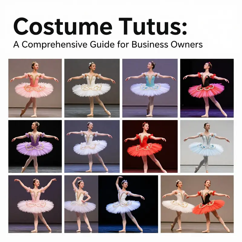 A colorful collage showcasing a variety of costume tutus representing different styles and uses in costumes.