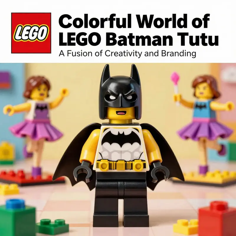 Cover image displaying a LEGO Batman minifigure in a tutu, surrounded by dance-related elements, symbolizing creativity and imagination.
