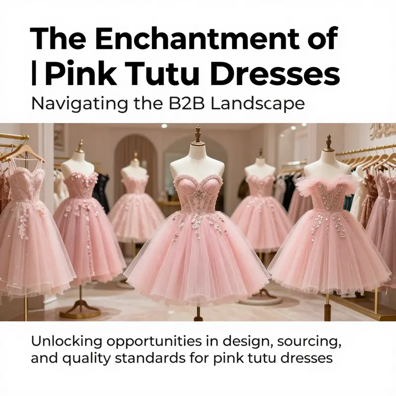 Elegant boutique displaying a variety of pink tutu dresses, illustrating market appeal and fashion trends.