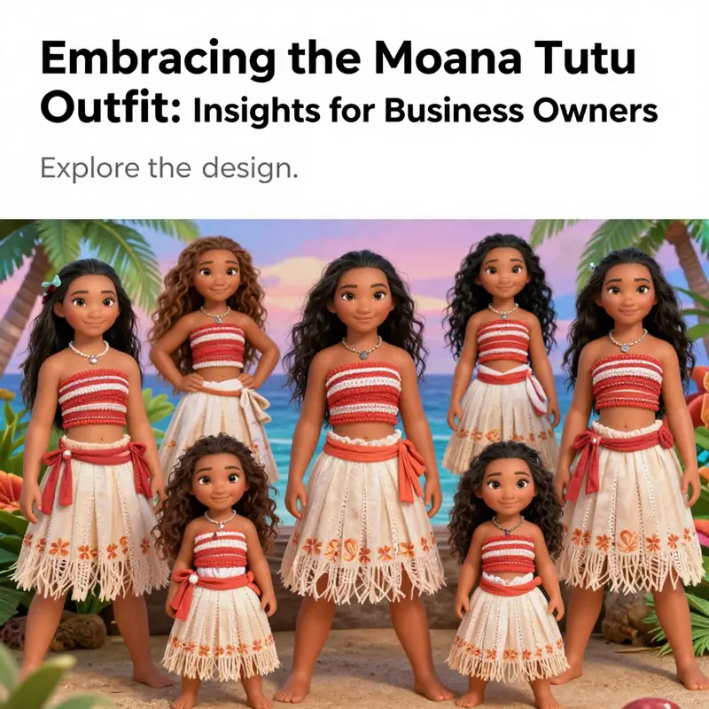 A display of multiple Moana tutu outfits against a bright background, showcasing their vibrant colors and styles.