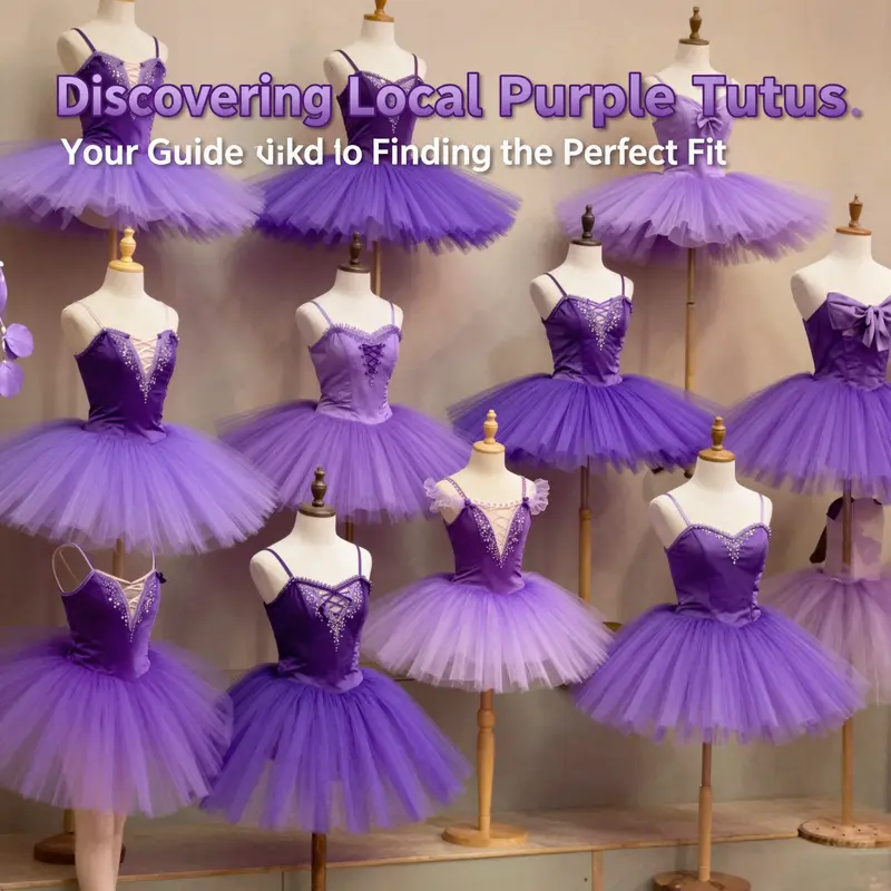 An artistic representation of multiple purple tutus arranged for a captivating cover image.