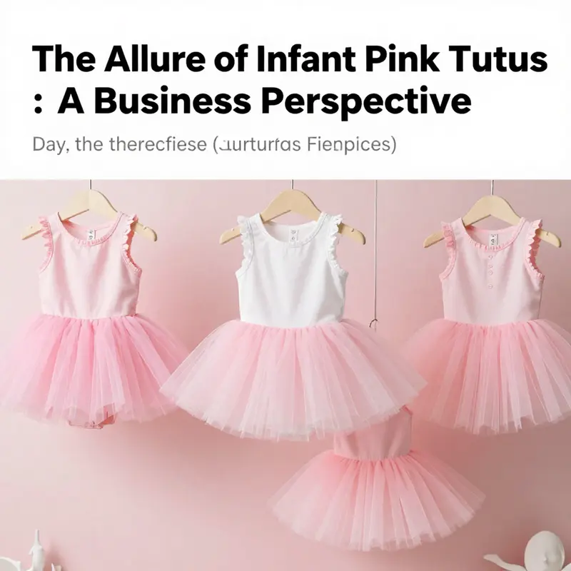 A collection of infant pink tutus on display, highlighting their design and fabric quality.