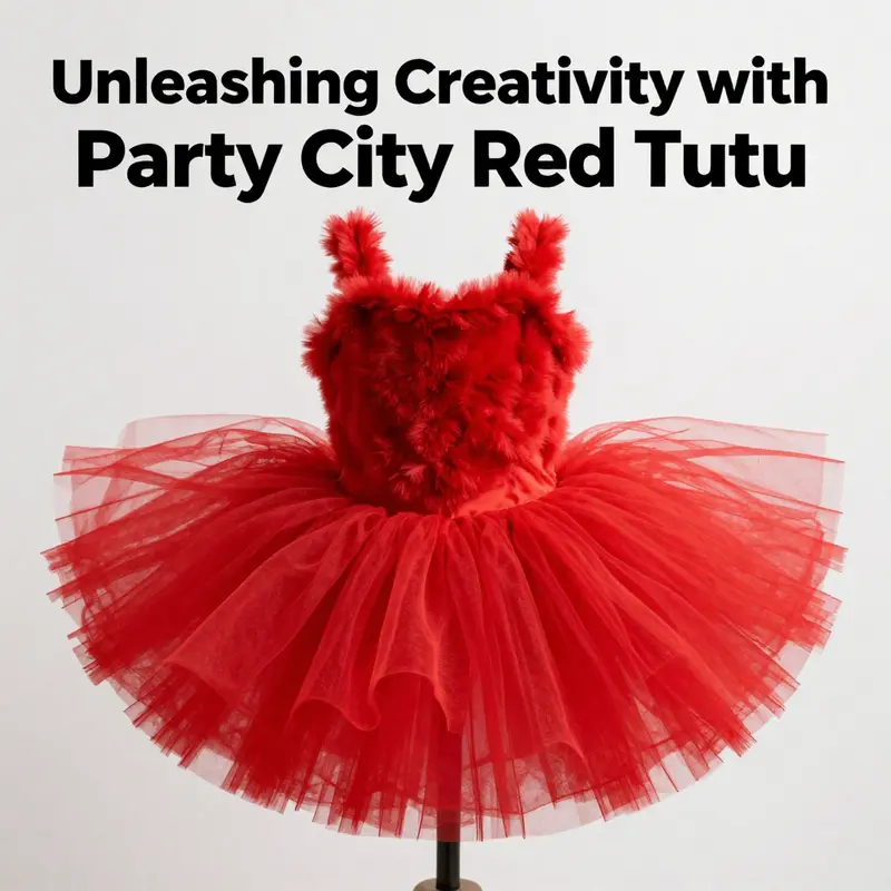 Close-up of the Party City Red Tutu, showcasing its texture and color, perfect for capturing interest in children's costumes.