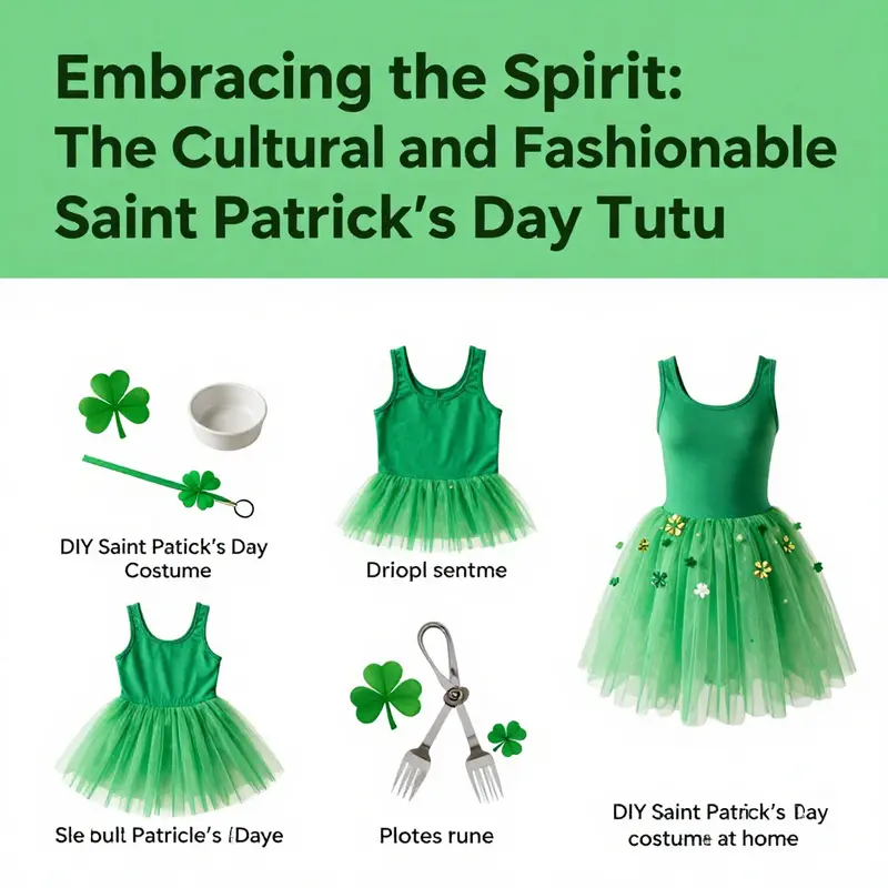 Celebrants in green tutus embodying the festive spirit of the holiday.