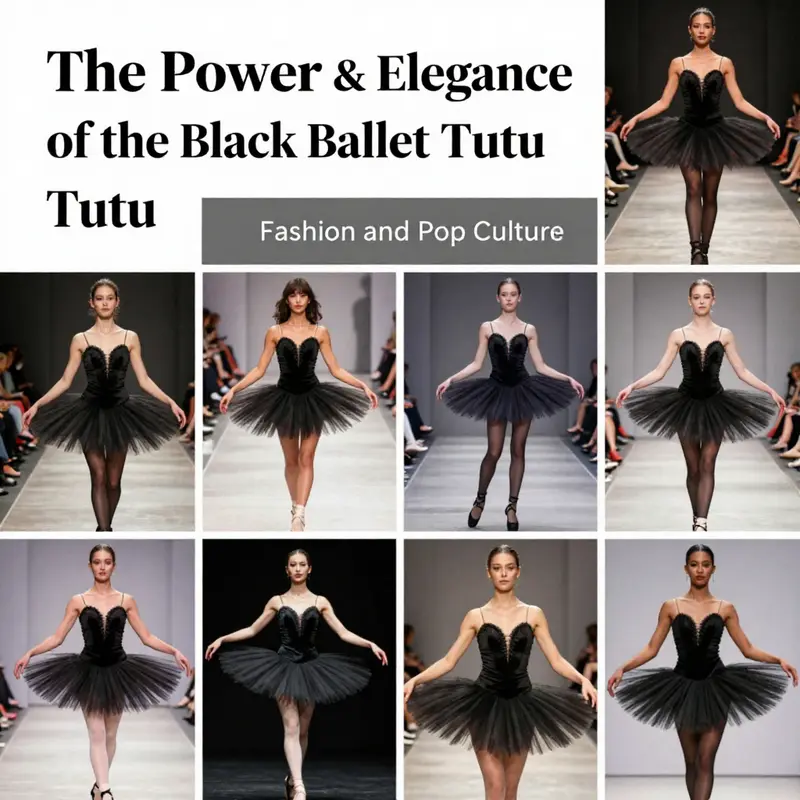 The black ballet tutu embodies the dramatic elegance of the ‘Black Swan’ from Swan Lake.