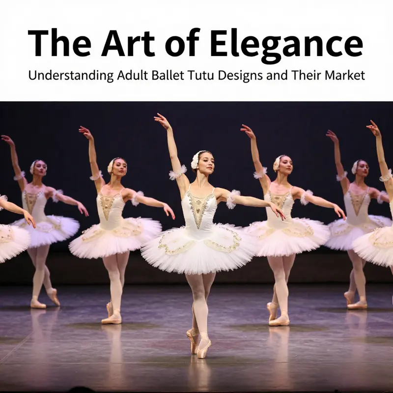 A collection of adult ballet tutus highlighting their design and material features in a dance studio.