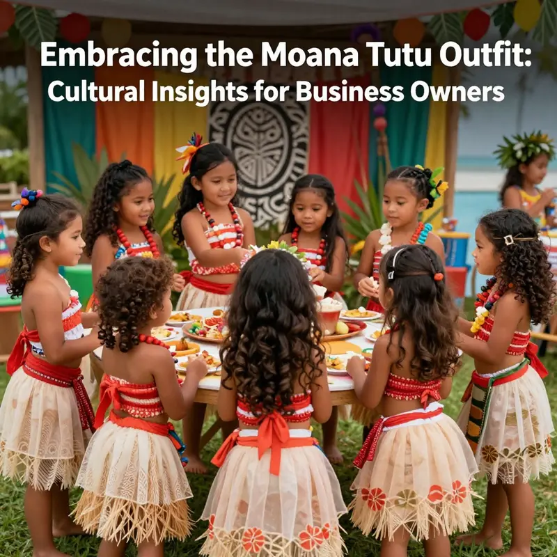 Children celebrating in Moana tutu outfits, embodying the cultural essence of the character.