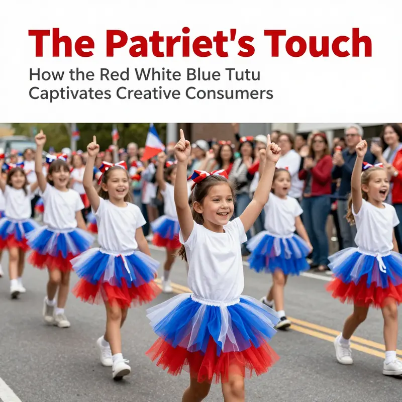 A vibrant display of a red white and blue tutu, showcasing its playful spirit and festive colors.