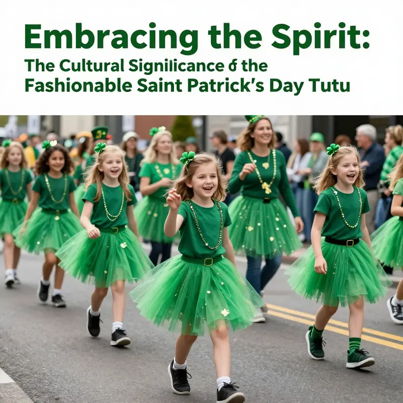 Celebrants in green tutus embodying the festive spirit of the holiday.