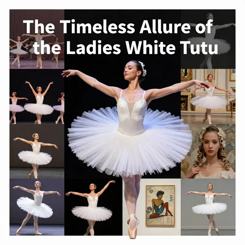 A captivating illustration showing the evolution of the ladies white tutu from ballet to fashion.