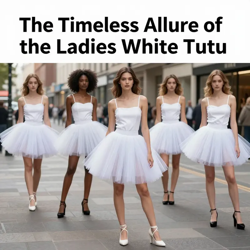 A captivating illustration showing the evolution of the ladies white tutu from ballet to fashion.