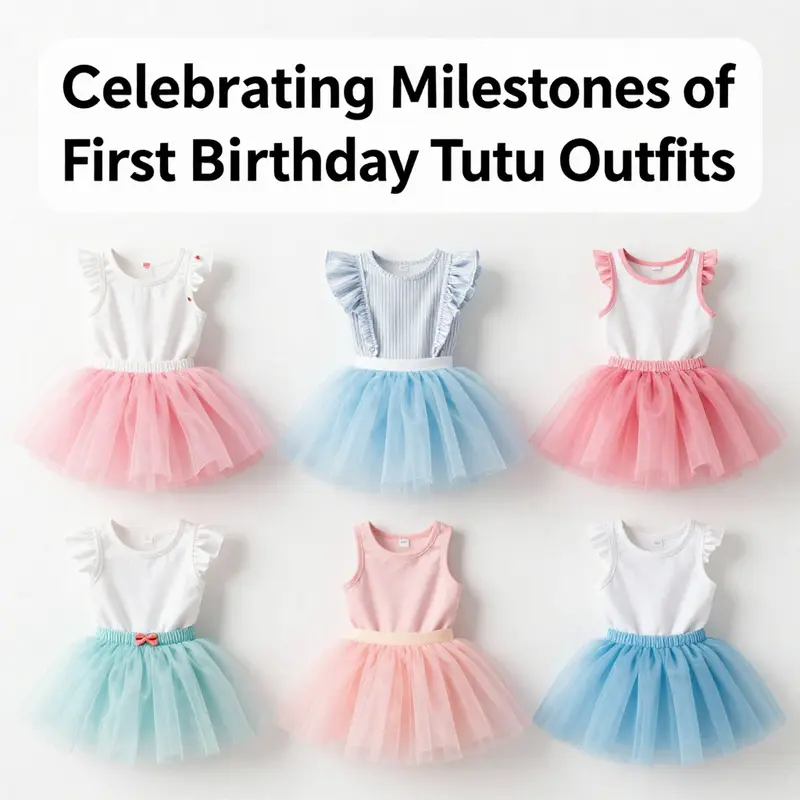 A baby girl reveling in her first birthday celebration in a vibrant tutu outfit.
