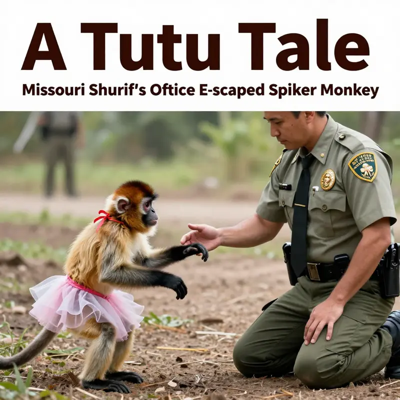 Overview of the escaped spider monkey captured by the Missouri Sheriff’s Office.