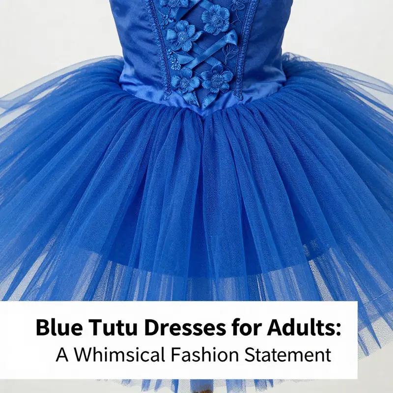 Adults reveling in the joyful allure of blue tutu dresses at a themed party.