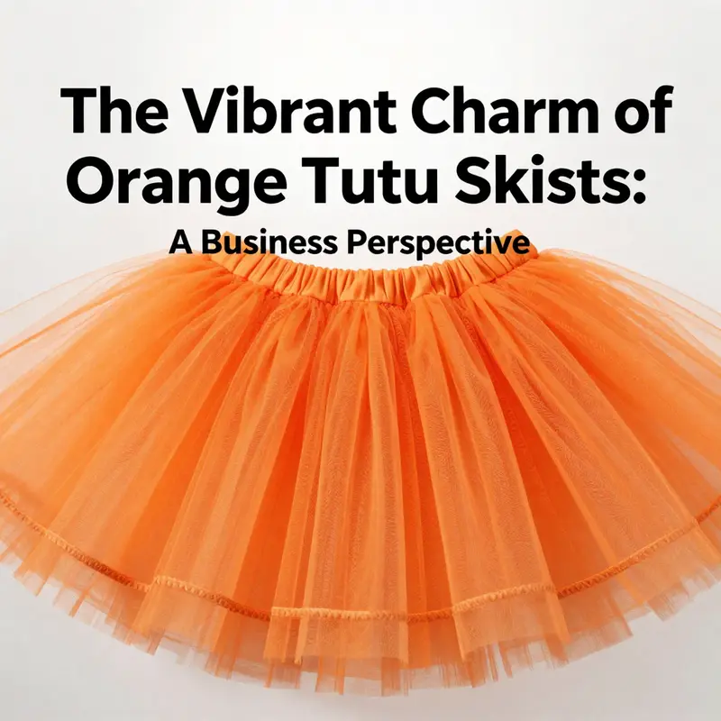 The intricate design of an orange tutu skirt highlights its layers and vibrant hue.