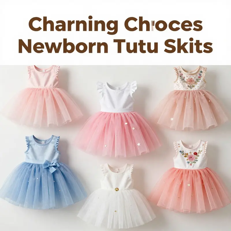 A collection of innovative and colorful newborn tutu skirts highlighting their design features.