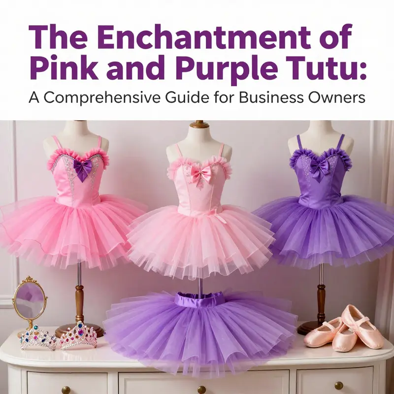 An array of pink and purple tutus highlighting their intricate design and appeal.
