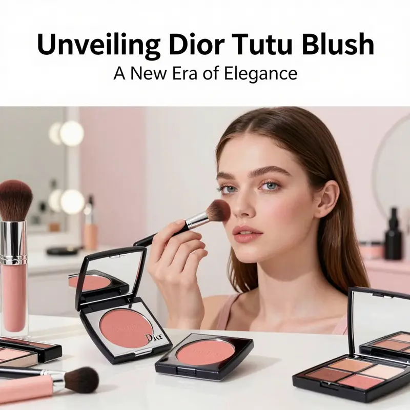 Dior Tutu Blush packaging elegantly displayed on a vanity, emphasizing its luxurious branding.