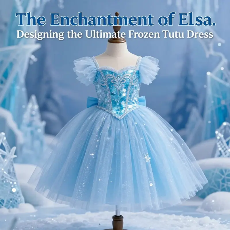 The exquisite design features of the Elsa Frozen tutu dress highlight its enchanting qualities.