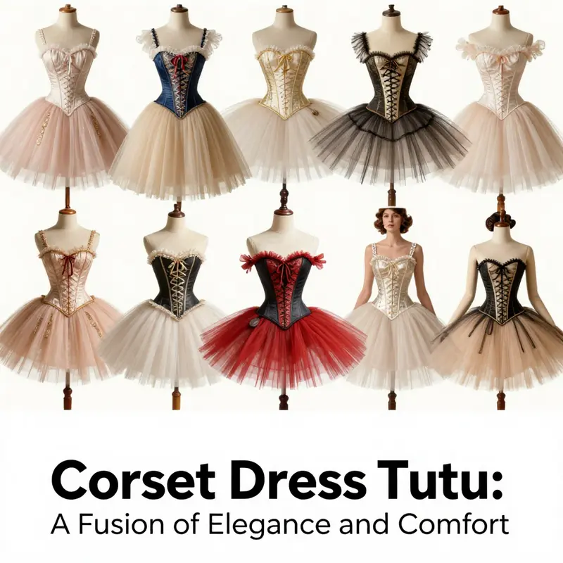 A visual representation of the evolving styles of corset dress tutus from various fashion periods.
